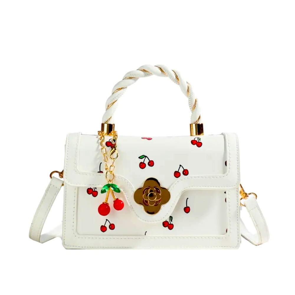 Cherry Print & White Handbag/Crossbody